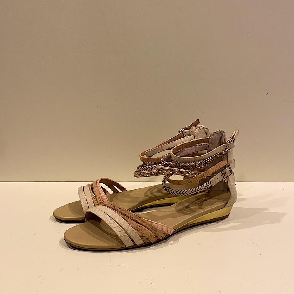 ALDO fun sandals with a little heal!